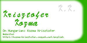 krisztofer kozma business card